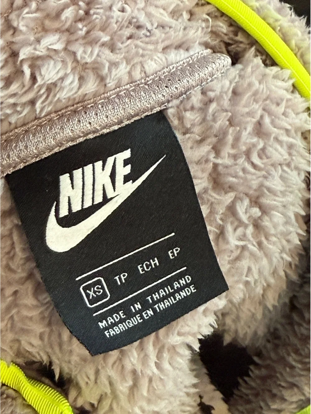 Nike Kids XS Sherpa Fleece 1/2 Zip Pullover Gray Volt Jacket